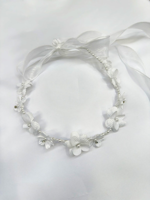 Flexible Flower Halo with Pearls & Rhinestones