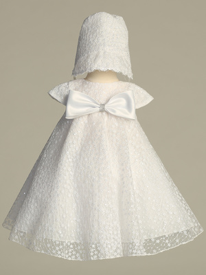 Yoke dress with embroidered Tulle and sequins