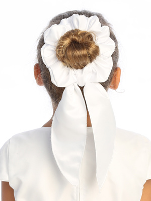 White Scrunchies with Bow