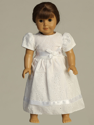 Doll dress - Cotton eyelet