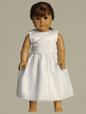 Doll dress - Embroidered tulle with sequins