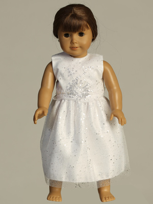 Doll dress - Embroidered Glitter tulle with sequins