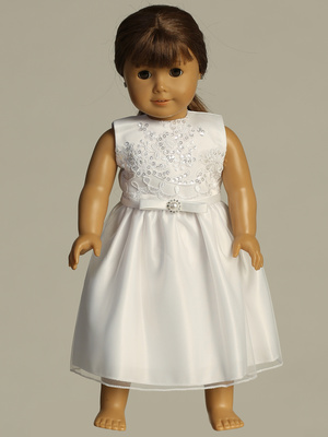 Doll dress - Corded Embroidered tulle with sequins
