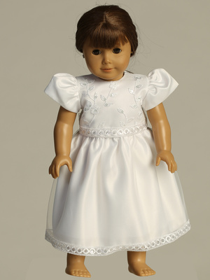 Doll dress - Embroidered tulle with sequins