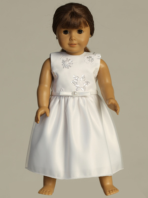 Doll dress - Embroidered tulle with sequins and Glitter tulle